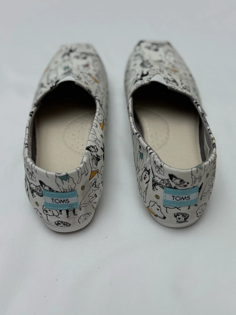 TOMS Canvas Slip-On Shoes in White Office Dog Print